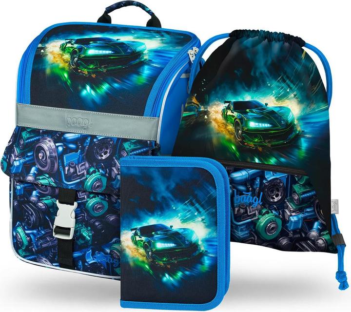 Produktbild Baagl Schulranzen-Set Rennauto (18 l)