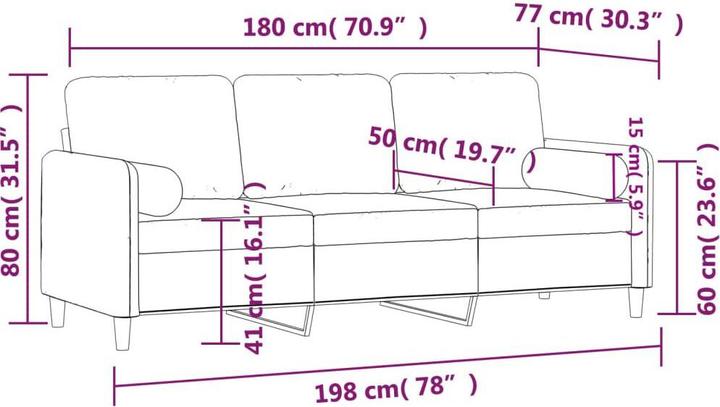 Produktbild vidaXL 3-Sitzer-Sofa (3-Sitzer)
