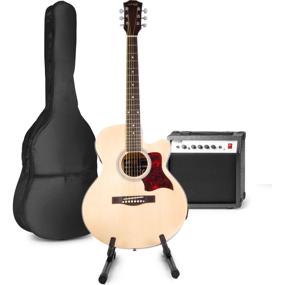 Max Elektrische Akustikgitarre - Showkit -Gitarren -Set mit 40W -Gitarrenverstärker, Gitarrenstandar (Akustik Gitarre, Ahorn, Holz) (44365966)