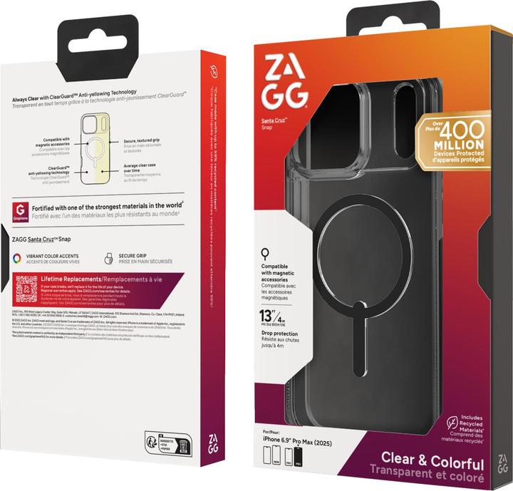 Immagine prodotto Zagg Santa Cruz Snap Apple iPhone 17 Pro Max Jet Black (Apple iPhone 17 Pro Max)