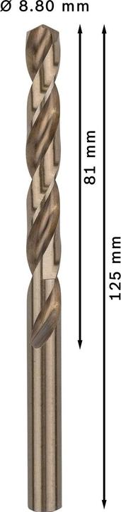 Image du produit Bosch Professional Zubehör Forets en métal HSS-Co, DIN 338. Pour perceuses/tournevis rotatifs (8,8 mm)