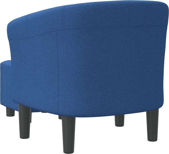 Produktbild vidaXL Clubsessel mit Fusshocker Blau Stoff,Farbe: Blau,Material