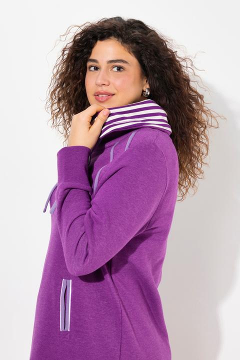 Produktbild Ulla Popken Sweatkleid, Zierpaspeln, Stehkragen, Langarm, Taschen (42, 44)