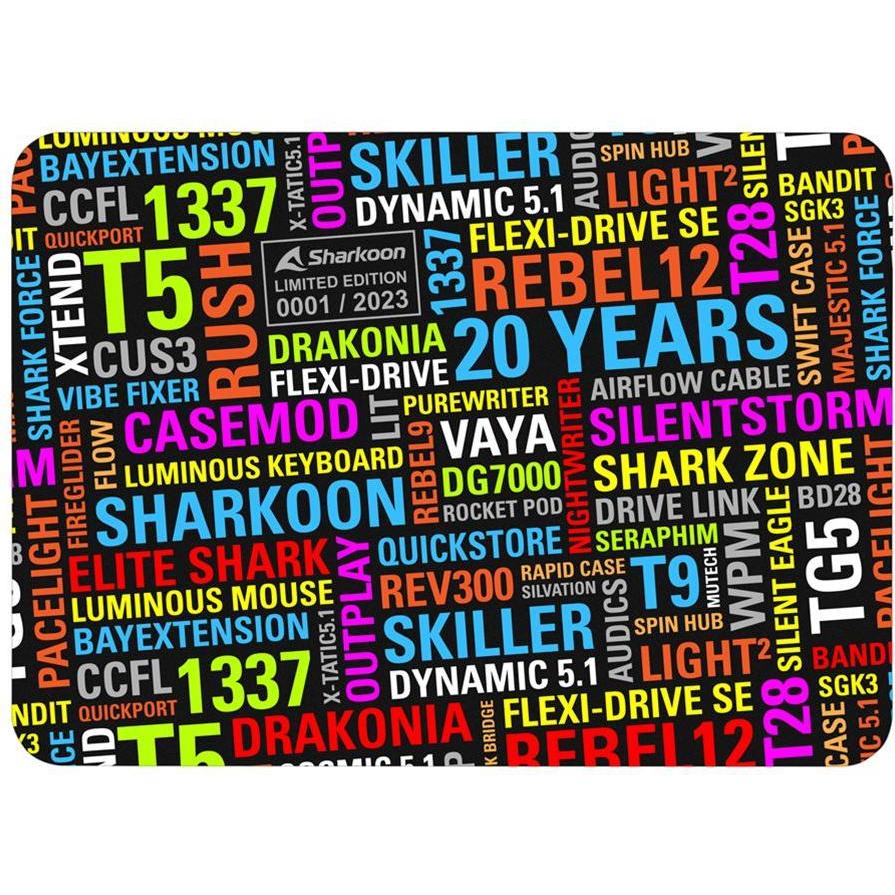 Sharkoon 20 Years Mouse Mat, Mausmatte, Mehrfarbig