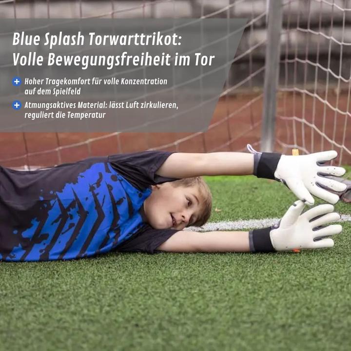 Image du produit Catch & Keep Trikot Blue Splash Torwarttrikot Gr. 164 Kurzarm Fussball Shirt (164)