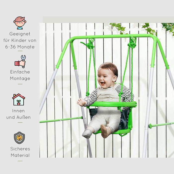 Produktbild Swisshandel24 Babyschaukel, Kleinkinderschaukel, Gartenschaukel mit Sicherheitsbügel, Anschnallgurt, für 6-36 Mona