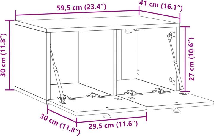 Produktbild vidaXL Wandschrank (41 x 59.50 x 30 cm)