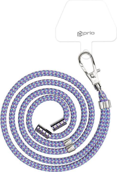 Actual product image prio Universal mobile phone lanyard 0.7 m purple+blue+yellow