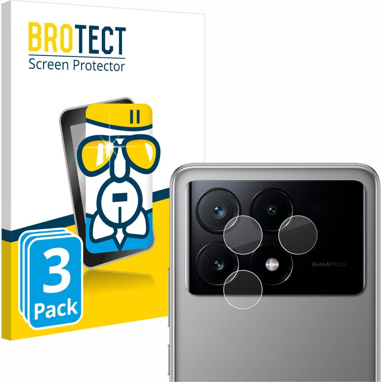 BROTECT AirGlass Panzerglasfolie (3 Stück, Xiaomi Poco X6 Pro), Smartphone Schutzfolie, Transparent