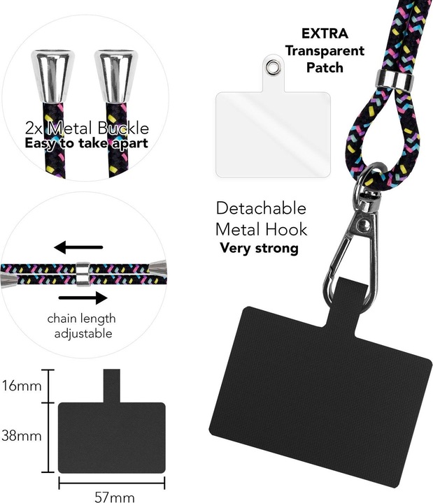 Productafbeelding Nalia Universele mobiele telefoonketting met pad
