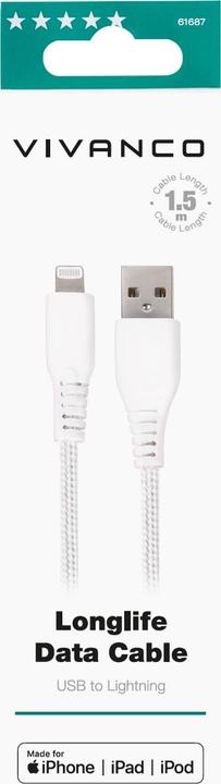 Immagine prodotto Vivanco Bianco LongLife (1.50 m, USB 3.0)