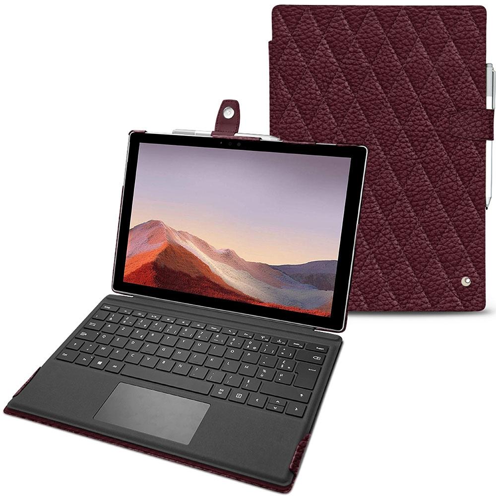 Noreve Lederschutzhülle (Microsoft Surface Pro 7), Tablet Hülle, Violett