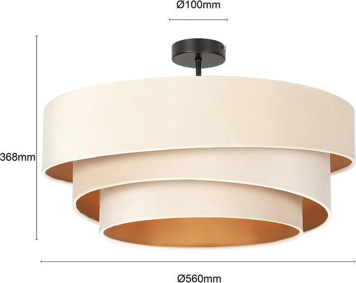 Produktbild Lindby Jusari Deckenlampe aus Textil, weiss (E27)
