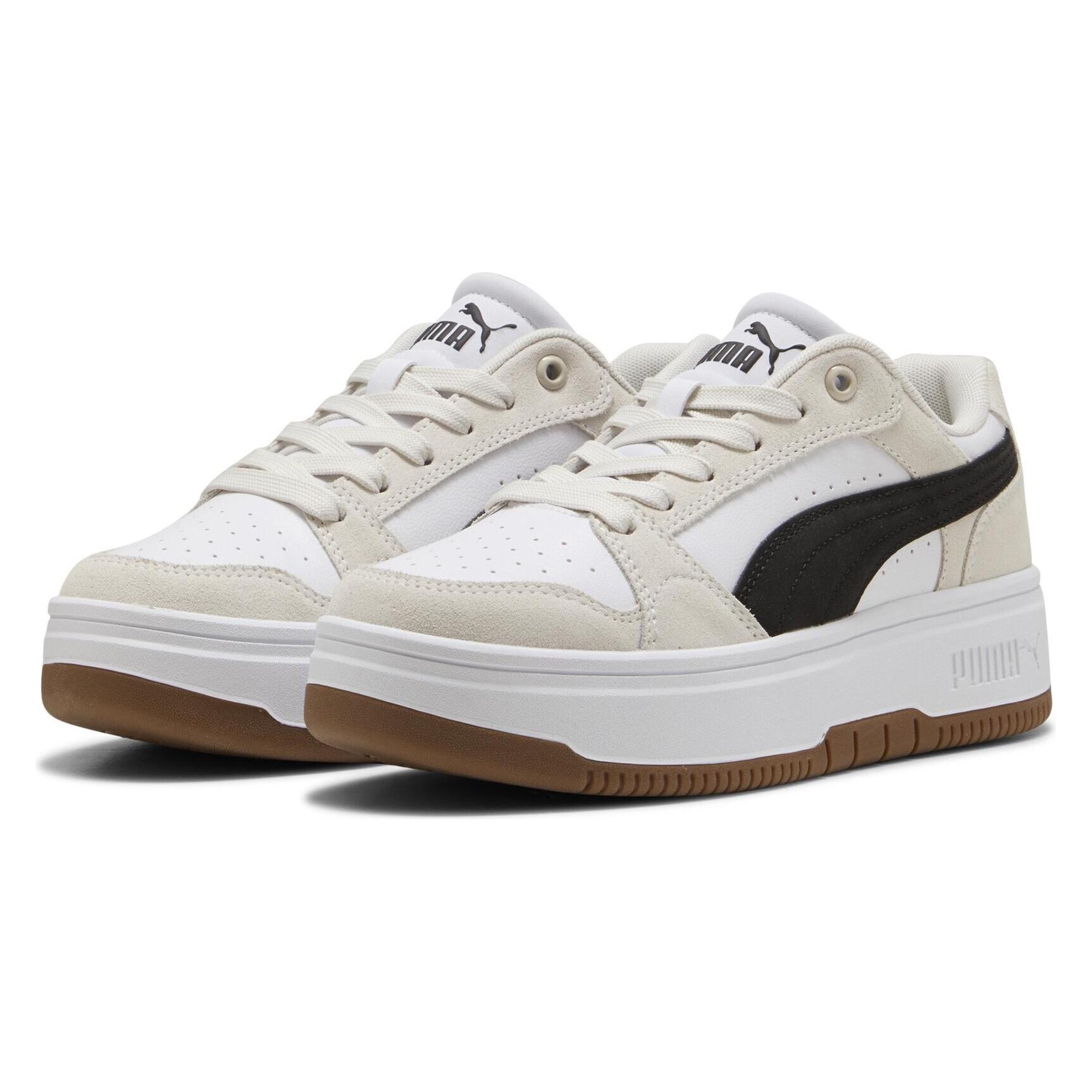 Puma, Vrouwen, Sneakers, Rebound Femme Laag Sd, Zwart, Veelkleurig, Wit, (42)