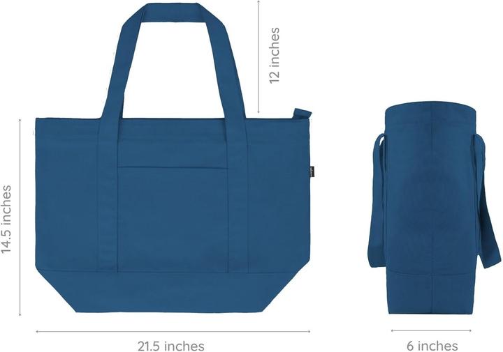 Immagine prodotto Eco Right Shopper capiente con chiusura lampo e tasca interna, pack da 10