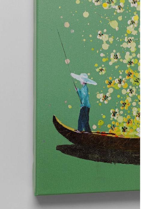 Produktbild Kare Design Leinwandbild Flower Boat Lila weiss (80 x 100 x 3.5 cm)