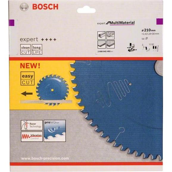 Thumbnail - Bosch Professional Zubehör, Sägeblatt, Kreissägeblatt Expert for Multi Material, 210 x 30 x 2,4 mm, 54