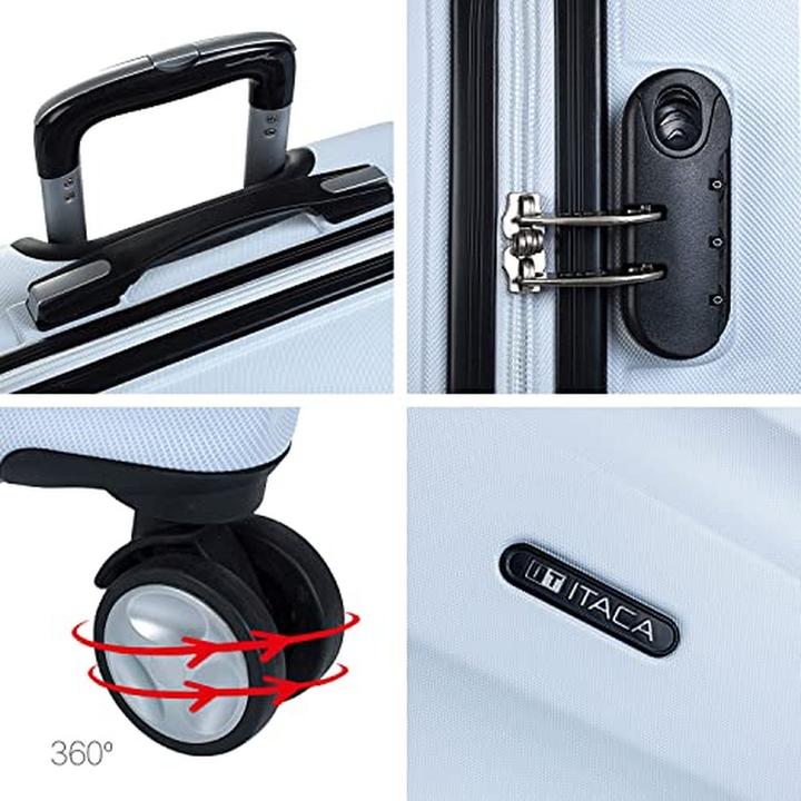 Actual product image Itaca Medium Trolley Suitcase with Lightweight ABS Hard Shell, 4 Wheels, and Number Lock