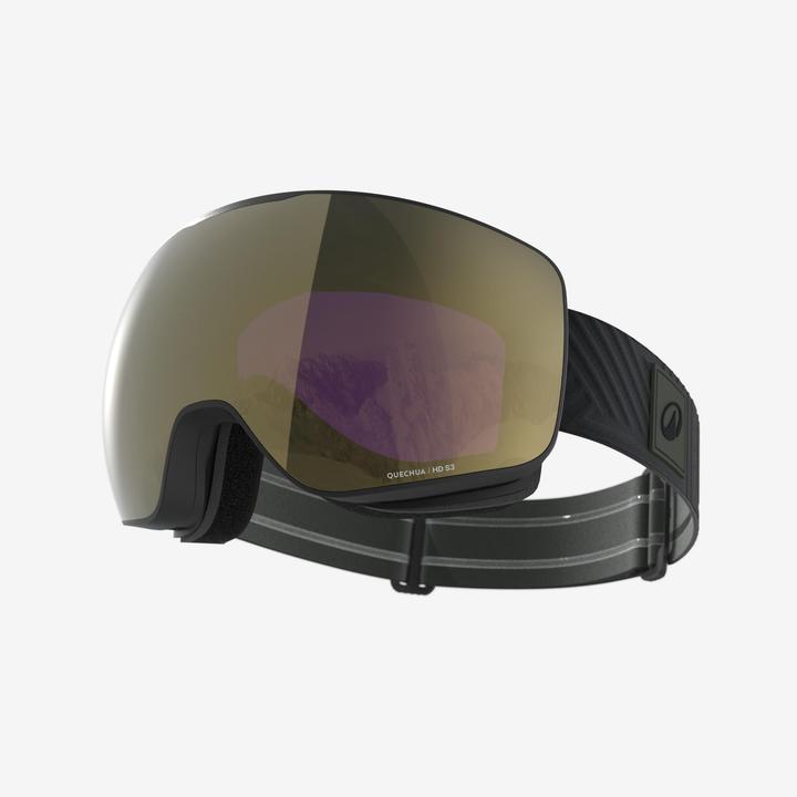Wedze Lunettes de ski Lunettes de snowboard adultes/enfants beau temps - G900 S HD khaki
