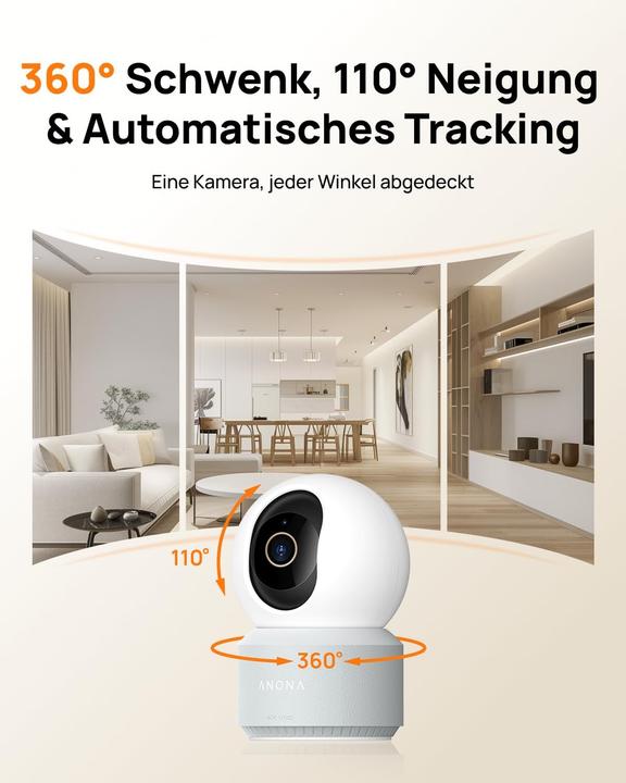 Actual product image Anona 4K UHD Indoor-Überwachungskamera-Set HM1010, 4er-Pack (3840 x 2160 pixels)