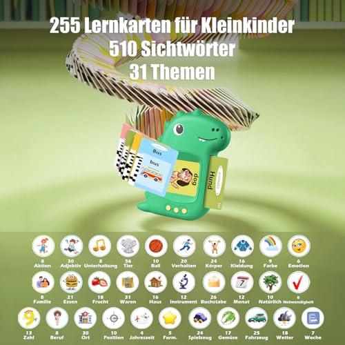 Immagine prodotto Activity Board Sprechende Karteikarten Lernspielzeug Deutsch lernen für Kinder im Vorschulalter 225 Blätter 510 (Tedesco)