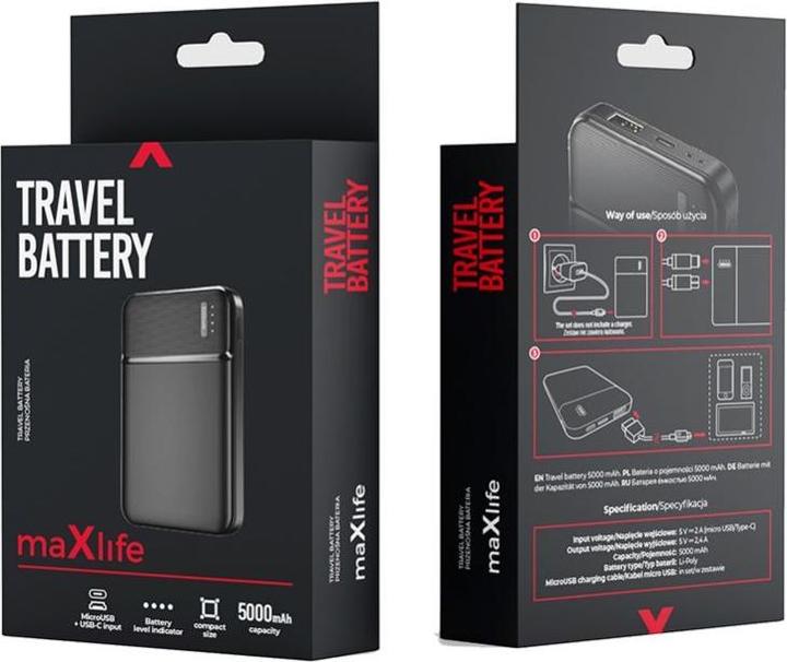 Actual product image Maxlife 5,000mAh with 2.4A USB port (5000 mAh, 10 W, 18.50 Wh)