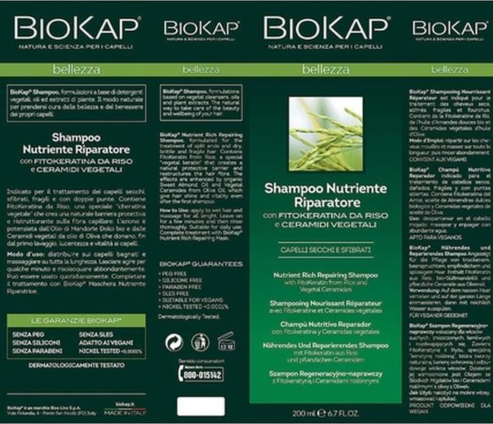 Immagine prodotto Bios Line Biokap Sh Nutriente Riparatore (200 ml, Shampoo liquido)