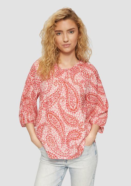 Produktbild S.Oliver Bluse Strukturierte Relaxed-Fit-Bluse mit Raffungen und Raglanärmeln (34)