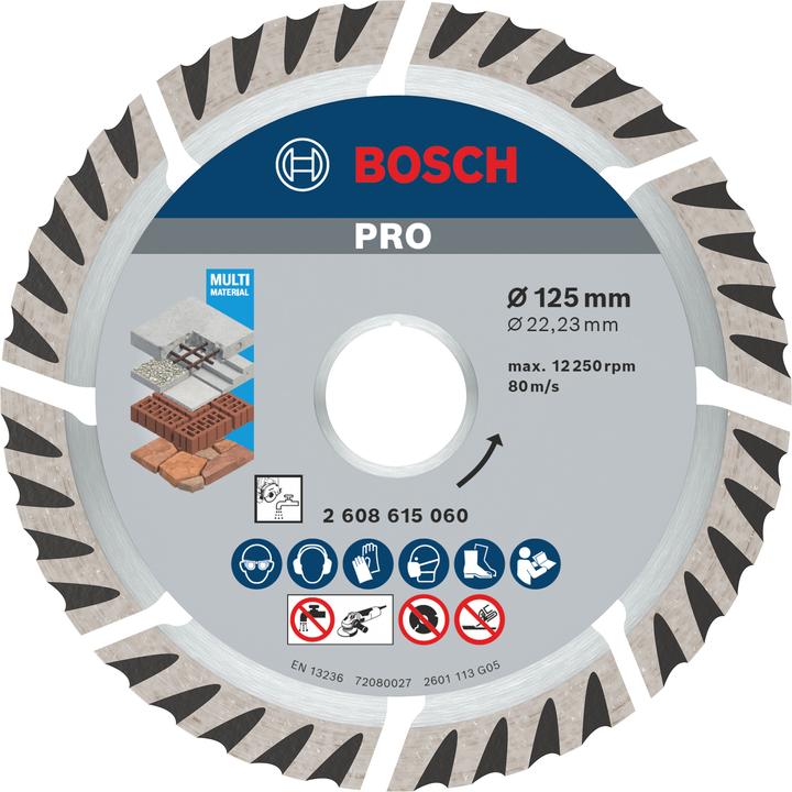 Immagine prodotto Bosch Professional Zubehör Disco da taglio diamantato PRO Multi Material, 125 x 22,23 mm