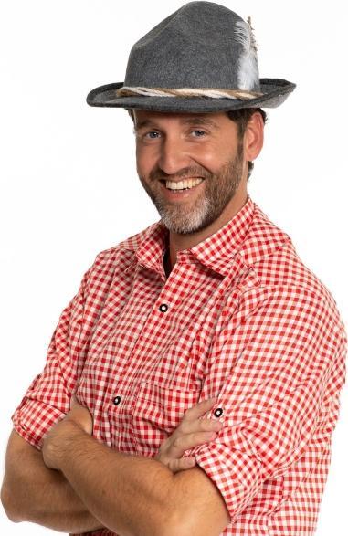 Produktbild PartyChimp Oktoberfest Mütze in dunkelgrau mit Feder