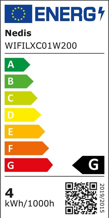 Label énergétique Nedis SmartLife LED décorative Wi-Fi Android™ / IOS (0.20 m)