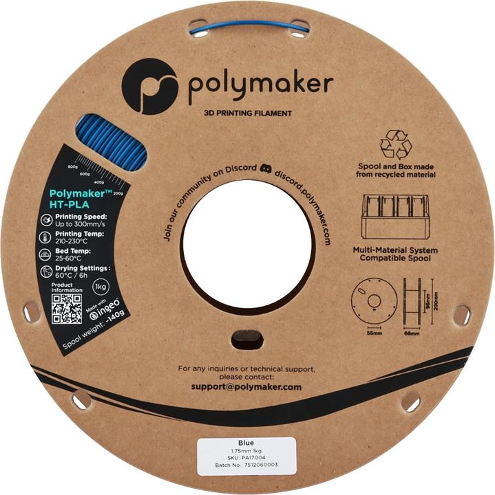 Produktbild Polymaker HT-PLA (PLA, 1.75 mm, 1000 g, Blau)