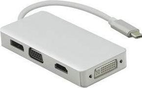 Produktbild Helos Dockingstation, USB 3.1 Type-C™ St./DP/HDMI/DVI/VGA Bu, PREMIUM 4K, silber USB Type-C™ Dockingstati (USB-C)