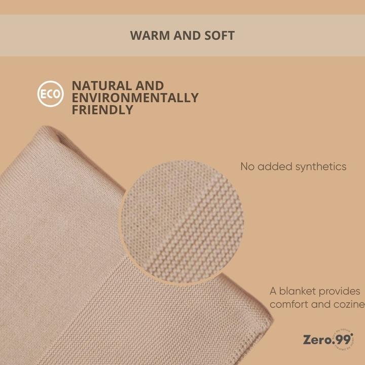 Immagine prodotto Zero.99 Gesstrickte Decke, 100 % Baumwolle (100 x 80 cm)