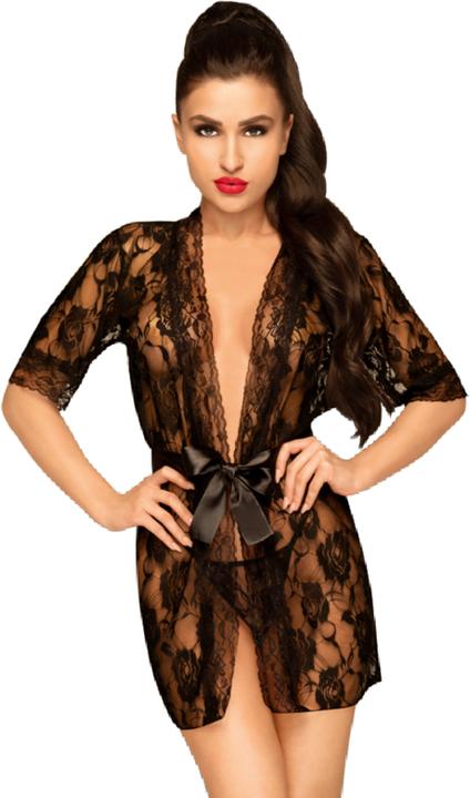 Produktbild Penthouse Lingerie Sweet retreat - Lace kimono with satin tie belt, 2 pieces - (M, L)