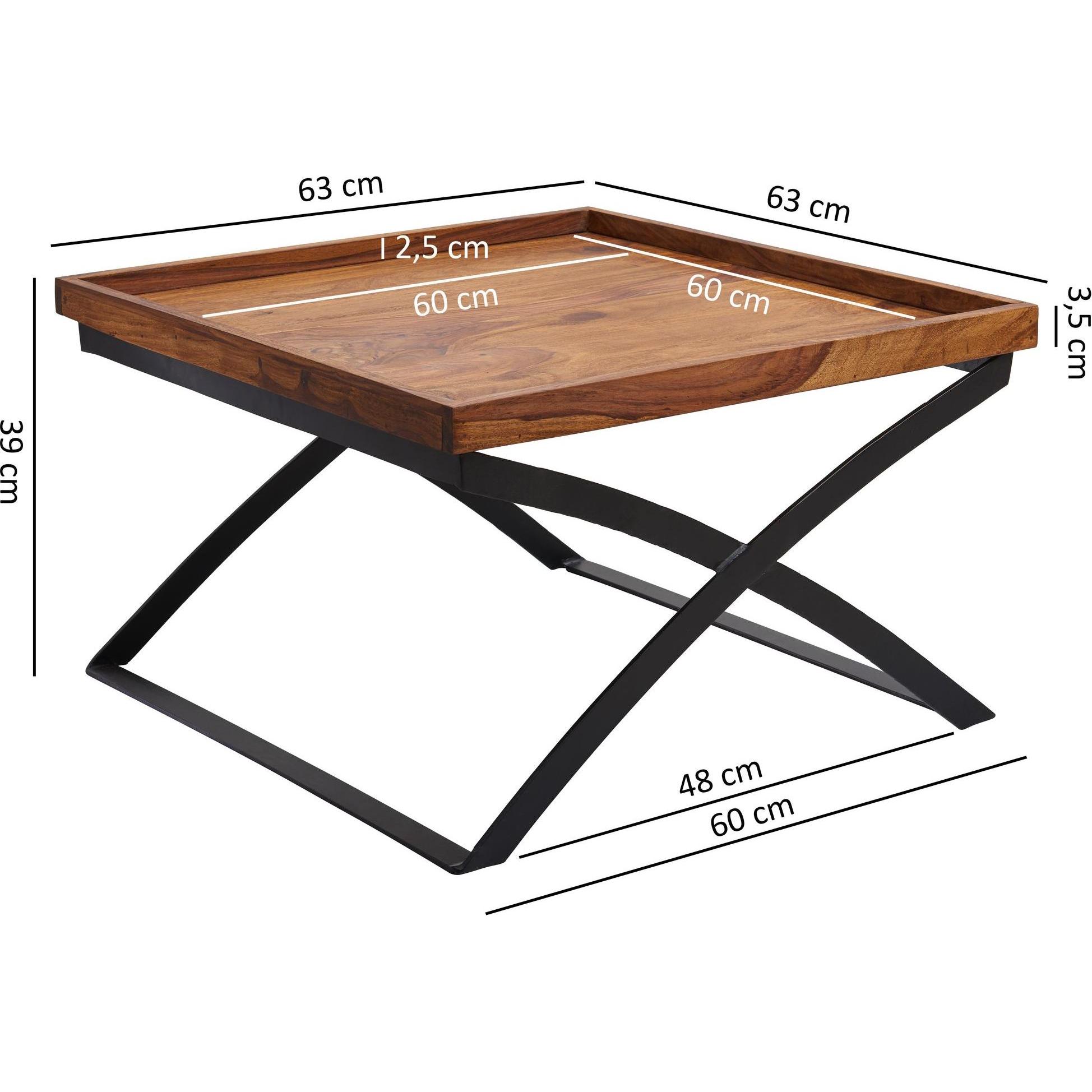 Thumbnail - FineBuy, Couchtisch + Beistelltisch, Couchtisch Braun (60 x 60 x 39 cm)