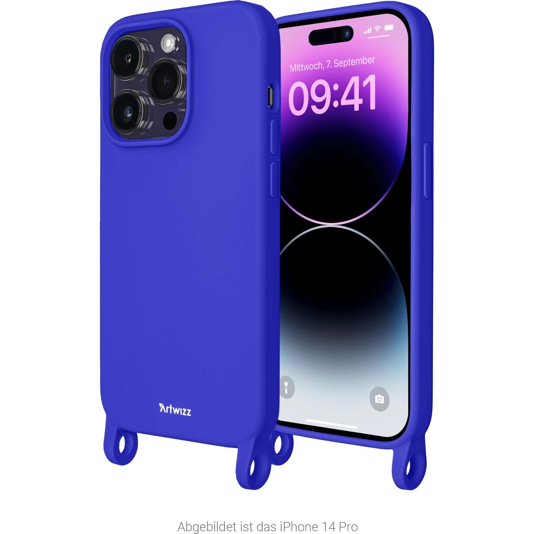 Artwizz HangOn Case Silicone + Charge (Apple iPhone 15 Pro Max), Smartphone Hülle, Blau