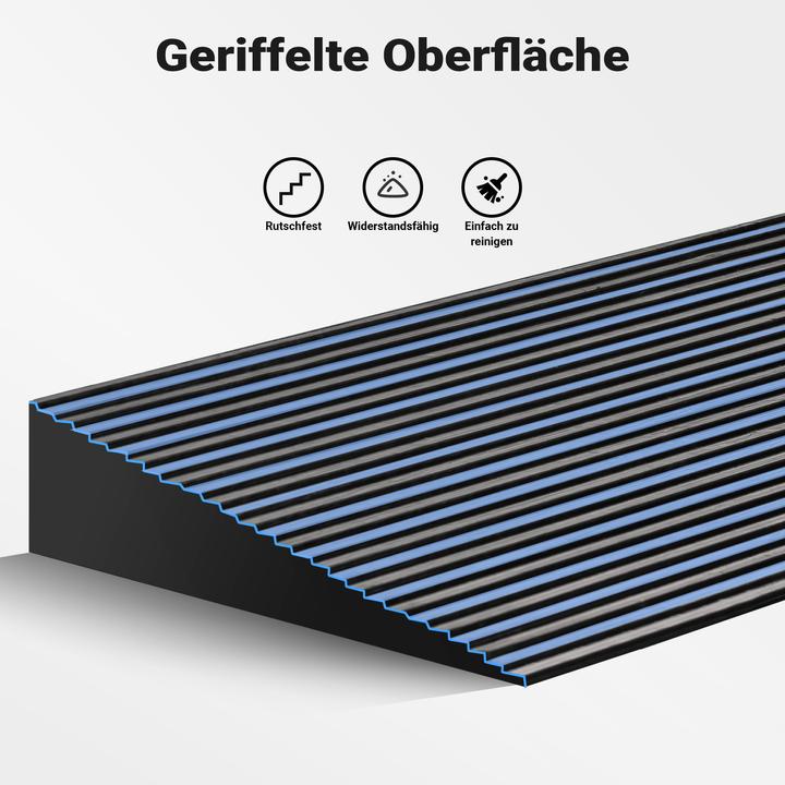 Produktbild Wiltec Türschwellenrampe Gummi 900x250x45mm kürzbar Rollstuhlrampe Rampe