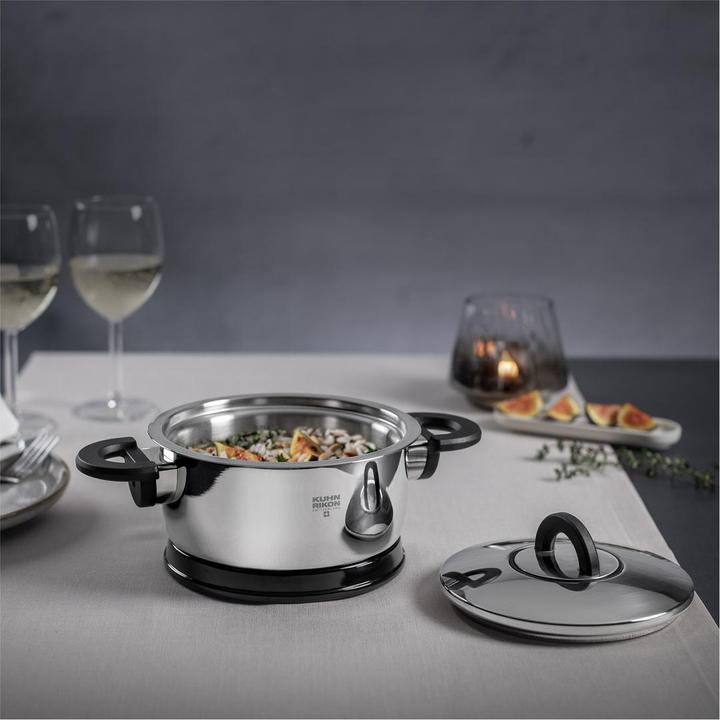 Actual product image Kuhn Rikon DUROTHERM® PRO Black Serving casserole 1.0 L · Ø 14 cm (14 cm, Casserole + Stewpot, Stainless steel)
