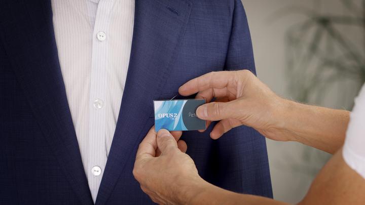 Image du produit Europel Étiquette de nom, avec pince combinée, 40 x 75 mm