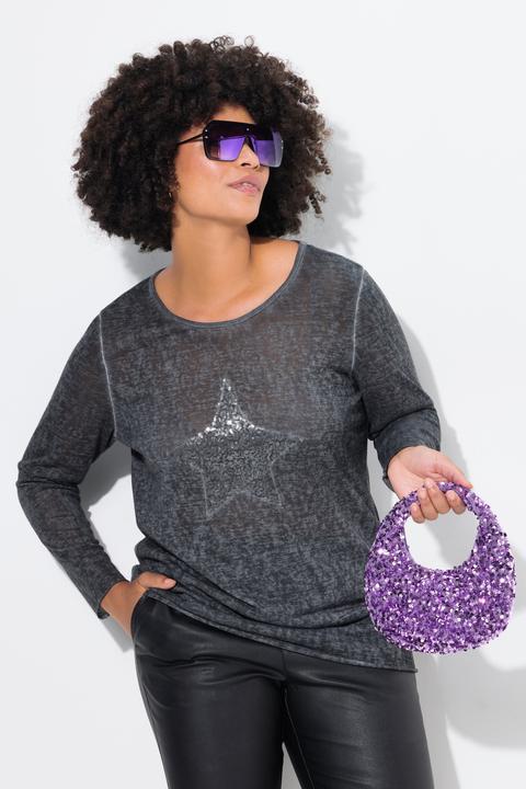 Image du produit Angel of Style T-Shirt, Basic Fit, Pailletten-Stern, Langarm (48)
