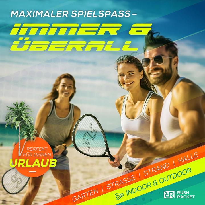 Produktbild Rush Racket RS3 Speed Badminton Set mit Feldmarkierungen