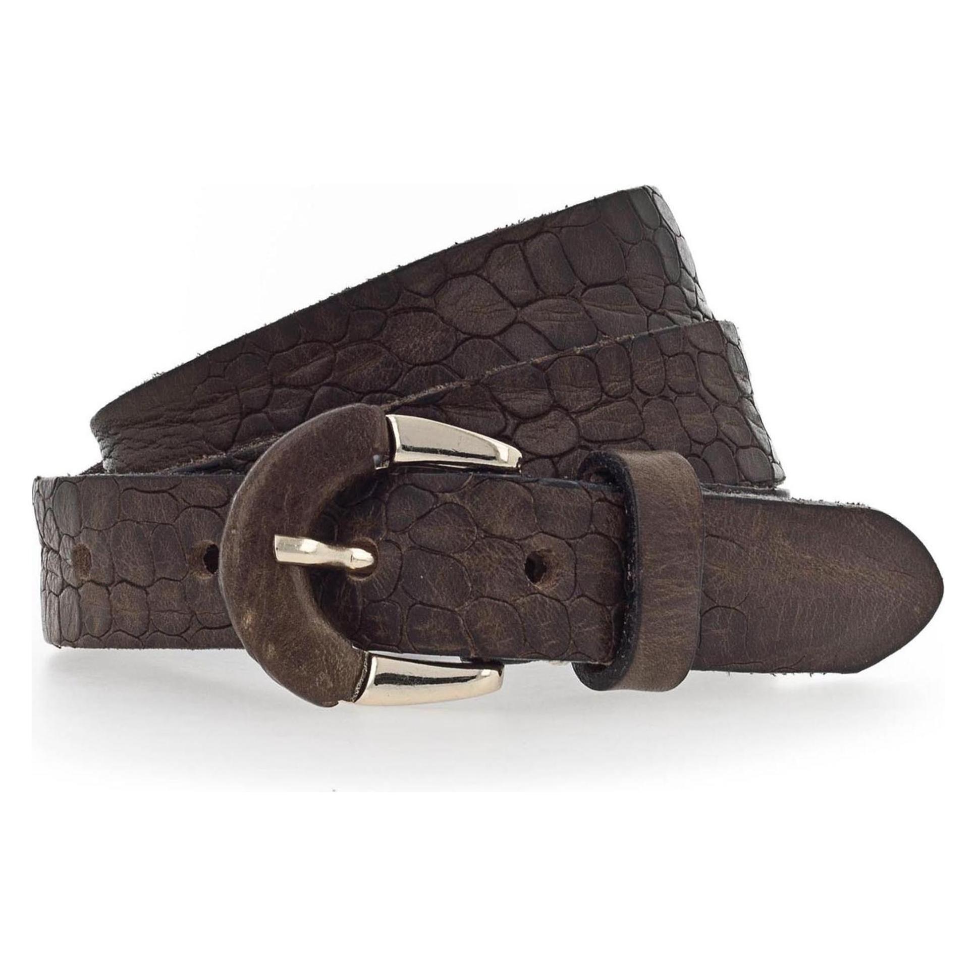B.Belt, Damen, Gürtel, Charleen Gürtel Leder, Braun, Grün, (95)