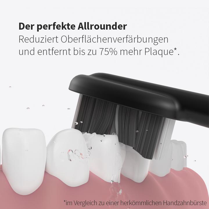 Produktbild Zahnheld Bürstenkopf Basic Medium 3x Schwarz (3 x)