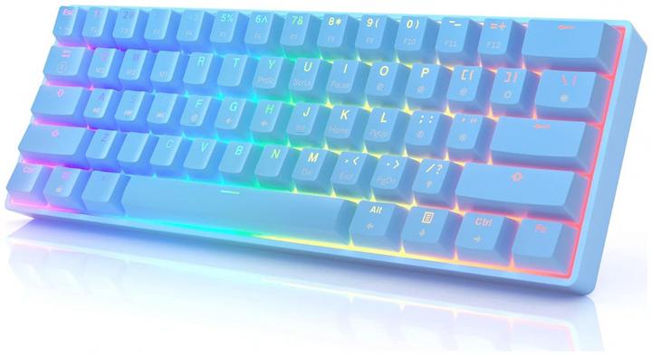 Productafbeelding HK Gaming Toetsenbord GK61 RGB Blauw met Gateron Mechanische Zwarte Schakelaars (mini 60% VS Layout) (DE)