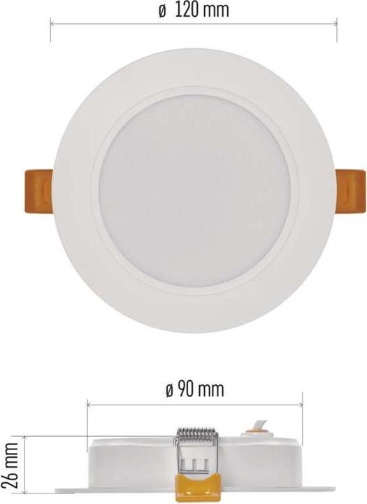Produktbild Emos LED-Einbauleuchte RUBIC, rund, weiss, 9W, neutralweiss (900 lm)