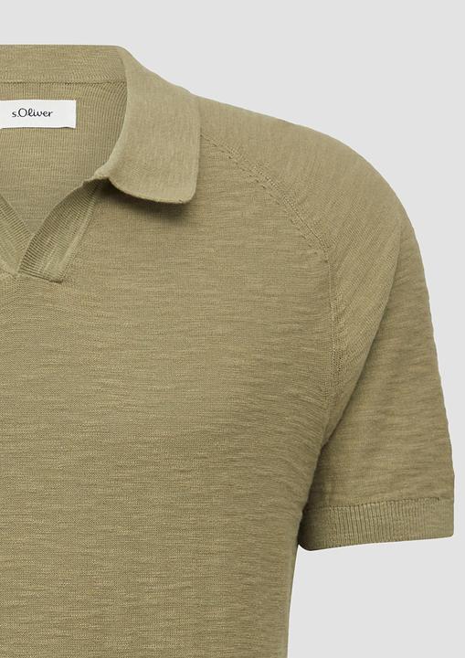 Produktbild S.Oliver Strickpullover Gestricktes Poloshirt mit Flammgarnstruktur (XXL)