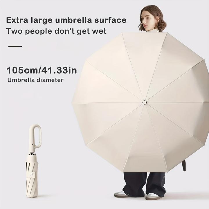 Actual product image Alopini Portable large automatic umbrella with buckle for both sunny and rainy days