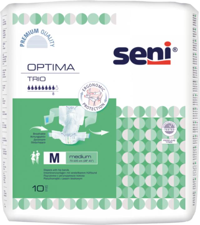 Produktbild Seni Optima Trio Vorlagen mit Hüftbund atmungsaktiv 8 Tropfen (10 x, S)