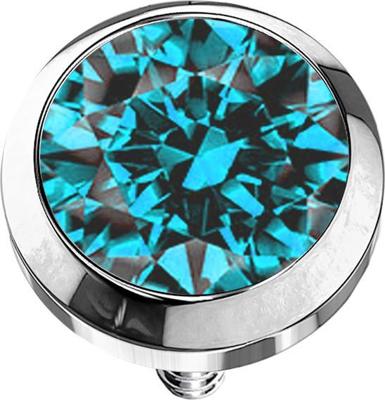 Immagine prodotto Star Piercing Dermal Anchor argento con cristallo acqua (senza ottone, Acciaio chirurgico 316L)